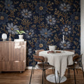 Grand Flowers, Gold Mural Wallpaper - room preview 03