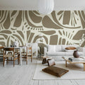 Abstract Forms, Nougat Mural Wallpaper - room preview 03