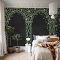 Poetic Trellis, Black Mural Wallpaper - room preview 03