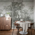 Woodland Panels, Gray Mural Wallpaper - room preview 03