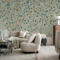 Chinoiserie Dream, Blue Mural Wallpaper - room preview 03