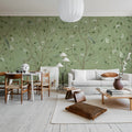 Chinoiserie Dream, Green Mural Wallpaper - room preview 03