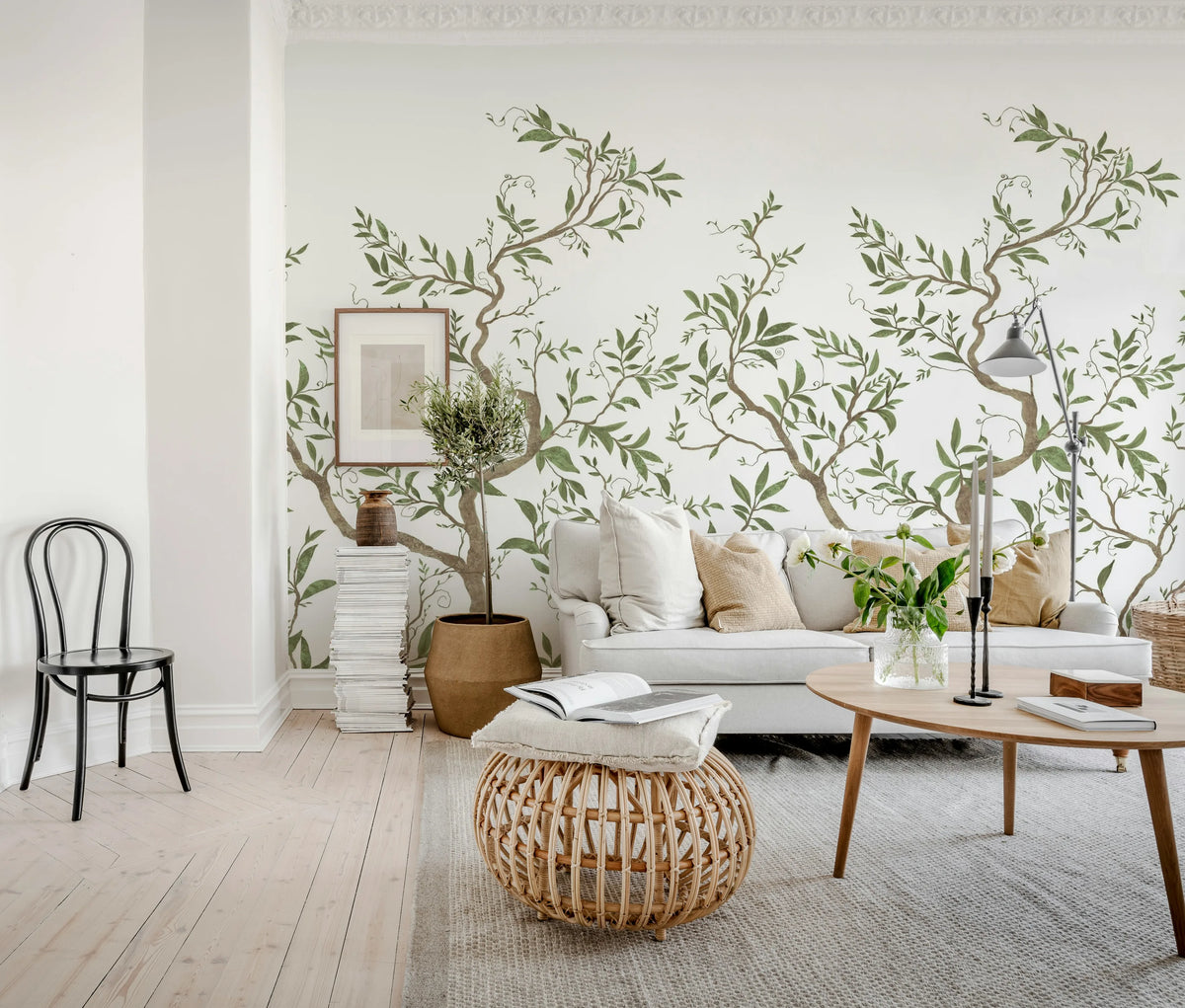 Branches of Dreams, White Mural Wallpaper - room preview 03