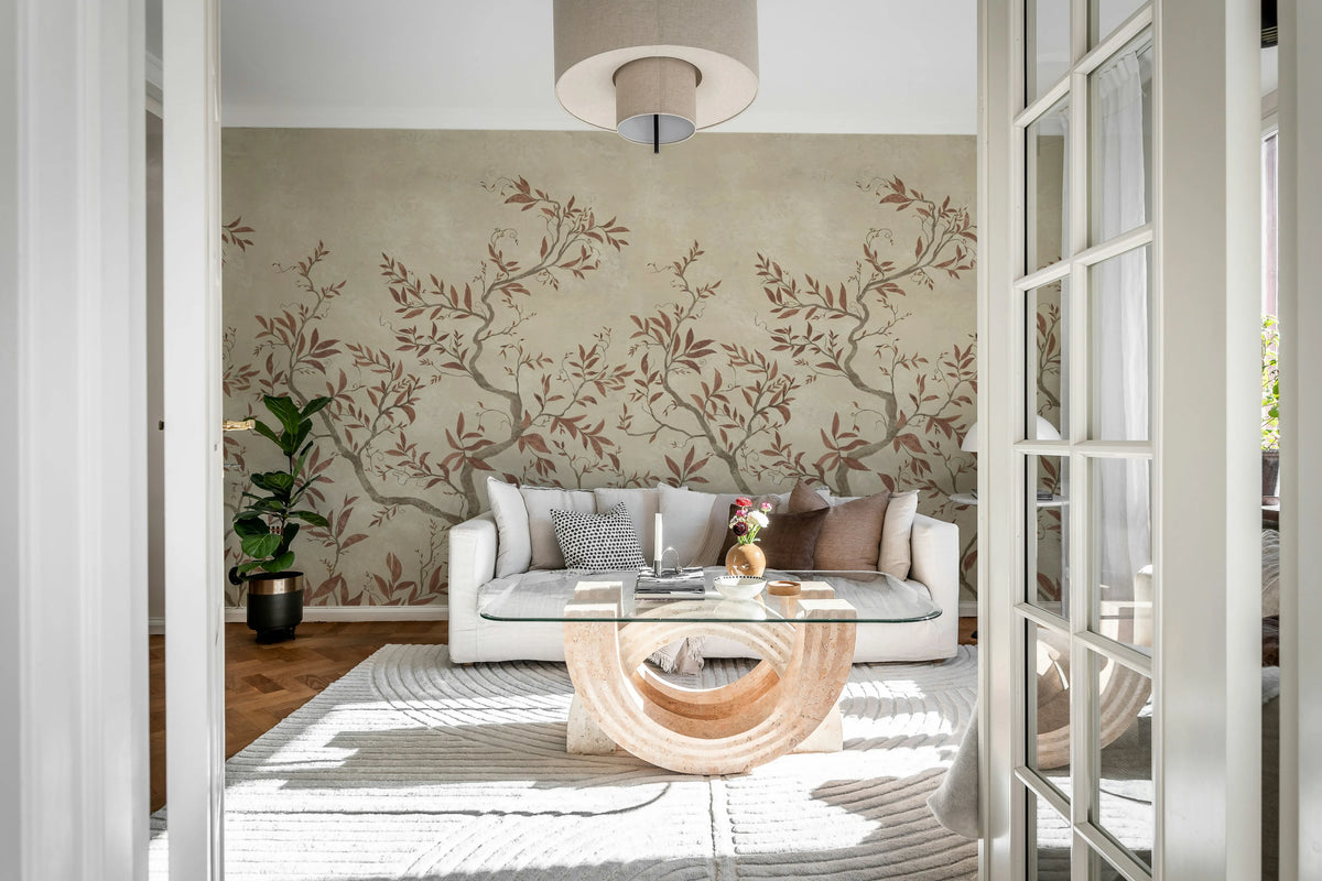 Branches of Dreams, Rust Mural Wallpaper - room preview 03