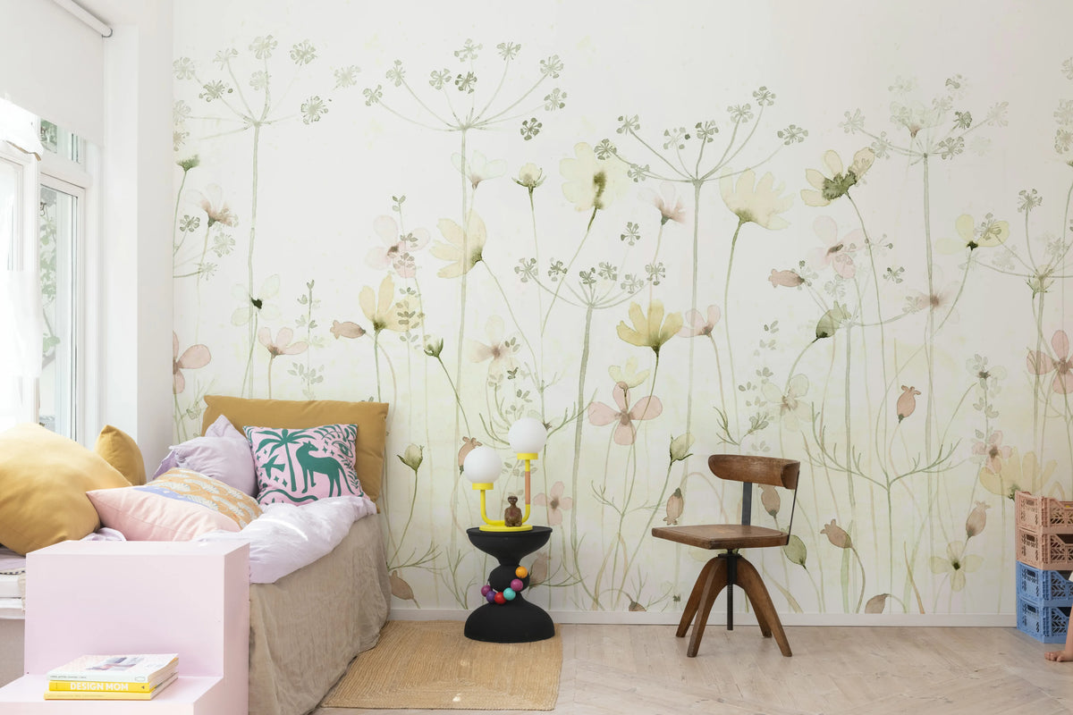 Dreamy Meadow, Pastel Mural Wallpaper - room preview 03