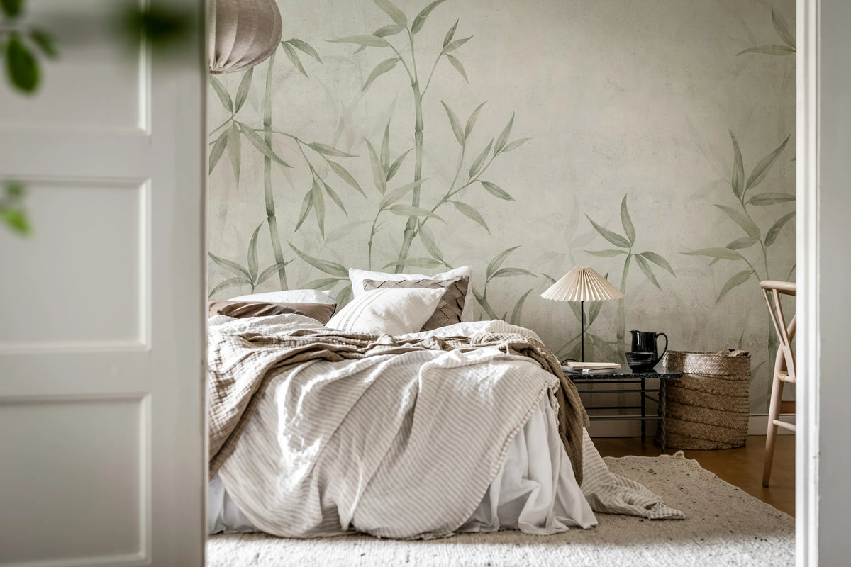 Bamboo Horizon, Green Mural Wallpaper - room preview 03