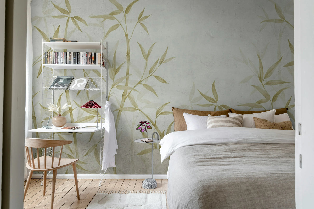 Bamboo Horizon, Yellow Mural Wallpaper - room preview 03