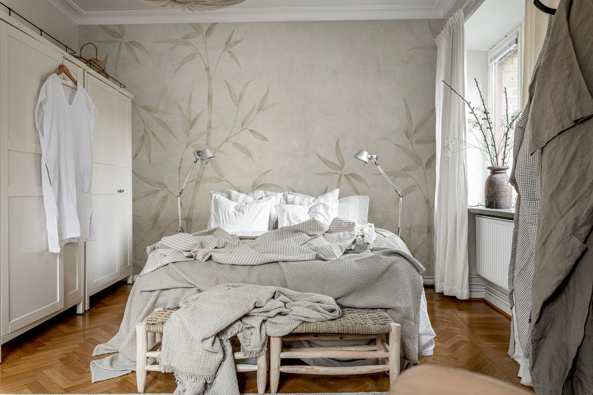 Bamboo Horizon, Beige Mural Wallpaper - room preview 03