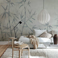 Bamboo Horizon, Blue Mural Wallpaper - room preview 03