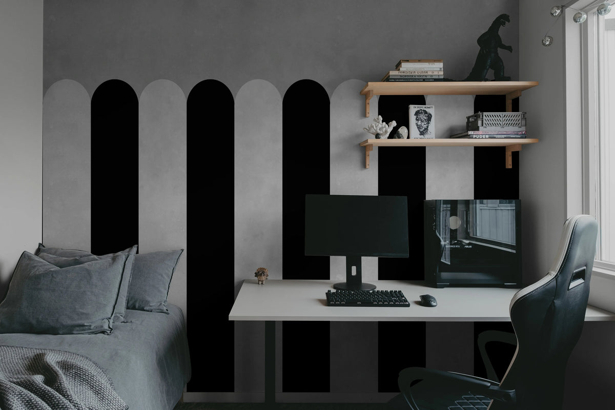 Circus Stripes, Licorice Mural Wallpaper - room preview 03