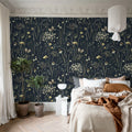 Flower Garden, Midnight Mural Wallpaper - room preview 03