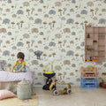 Elephant Savanna, Beige Mural Wallpaper - room preview 03