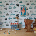 Cars, Blue Mural Wallpaper - room preview 03