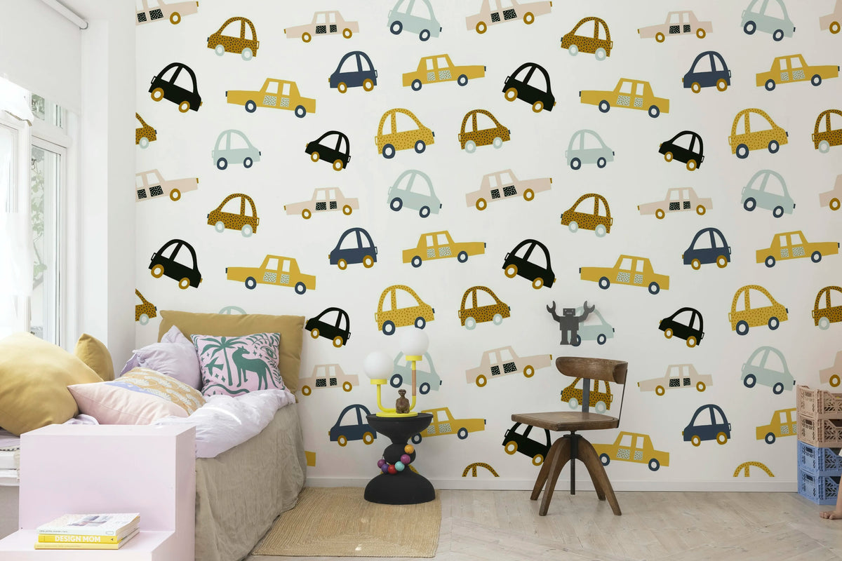 Cars, Pastel Mural Wallpaper - room preview 03