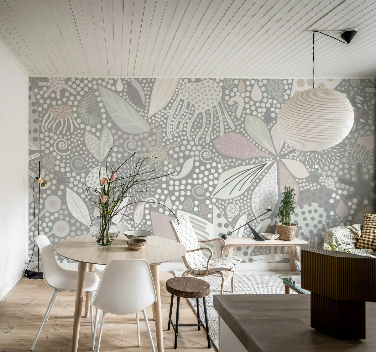 Flower Art, Pastel Mural Wallpaper - room preview 03