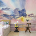 Watercolor Sky, Pink Mural Wallpaper - room preview 03