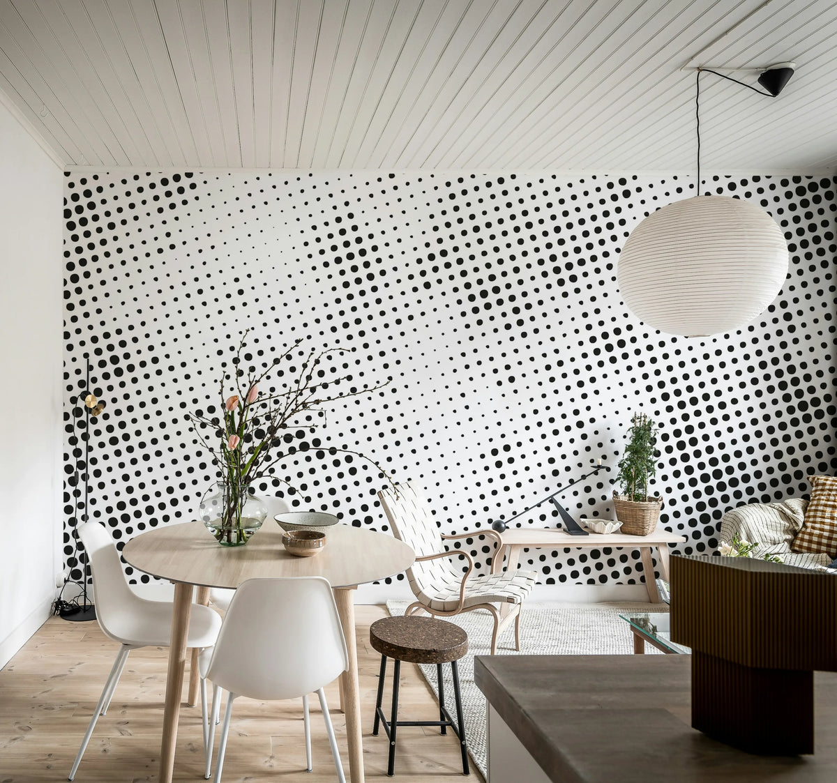 Raster, Black & White Mural Wallpaper - room preview 03