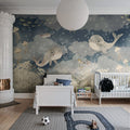 Water Song, Deep Blue Mural Wallpaper - room preview 03
