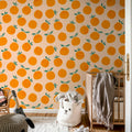 Oranges, Pink Mural Wallpaper - room preview 03