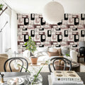 Retro Squares, Plum Mural Wallpaper - room preview 03