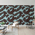 Big Ginko, Turquoise Mural Wallpaper - room preview 03
