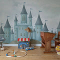 Castle Village, Blue Mural Wallpaper - room preview 03