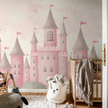 Castle Village, Pink Mural Wallpaper - room preview 03