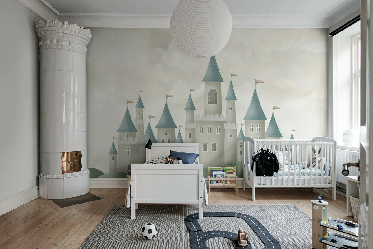 Dreamy Castle, Beige Mural Wallpaper - room preview 03