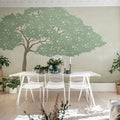 Windy Tree, Light Green Mural Wallpaper - room preview 03