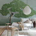 Windy Tree, Green Mural Wallpaper - room preview 03