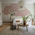Windy Tree, Pink Mural Wallpaper - room preview 03