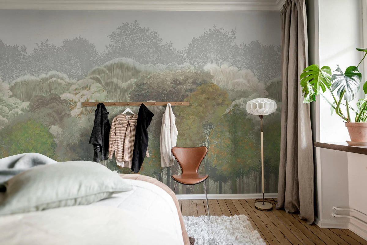Leafy Forest, Fall Mural Wallpaper - room preview 03