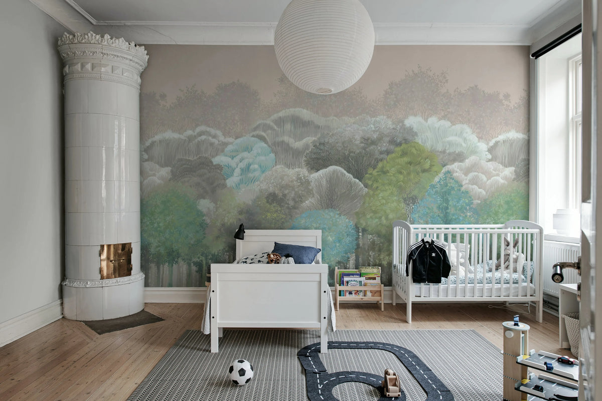 Leafy Forest, Dawn Mural Wallpaper - room preview 03