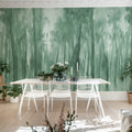 Morning Forest, Green Mural Wallpaper - room preview 03