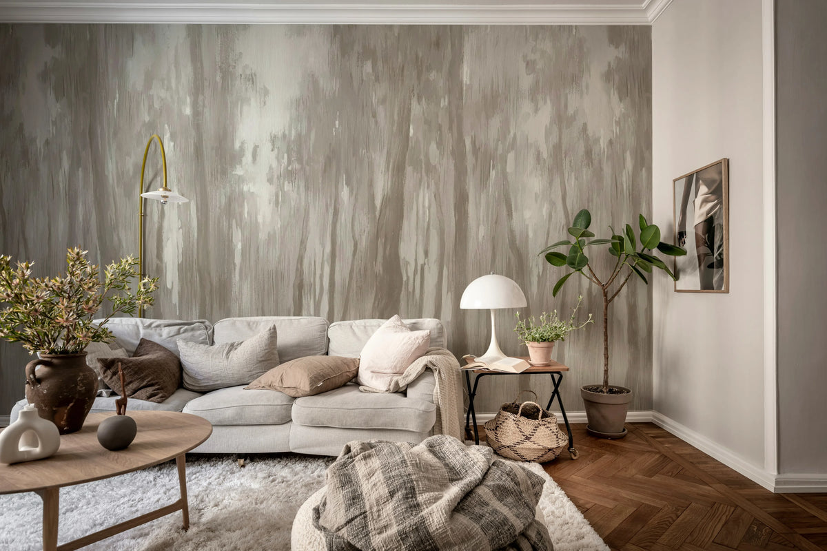 Morning Forest, Beige Mural Wallpaper - room preview 03