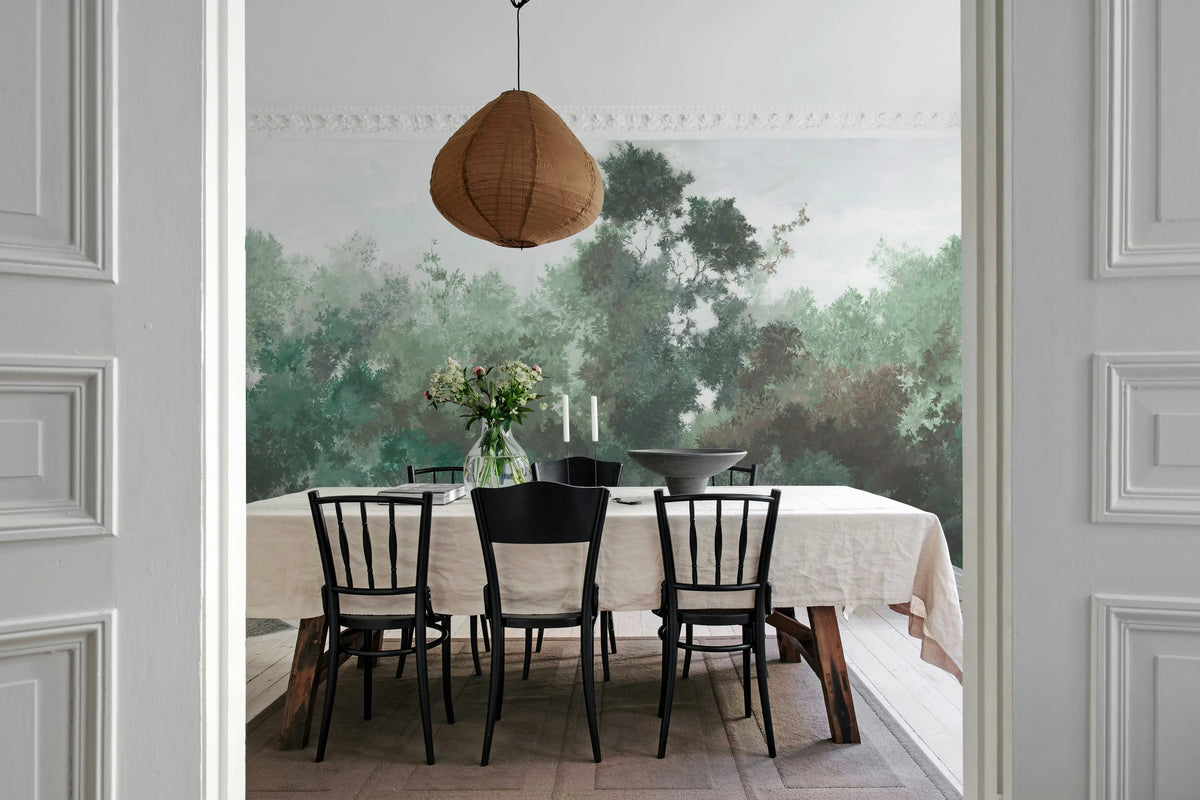 Wood, Green Mural Wallpaper - room preview 03