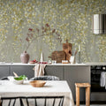 Draped Blossoms, Gold Mural Wallpaper - room preview 03