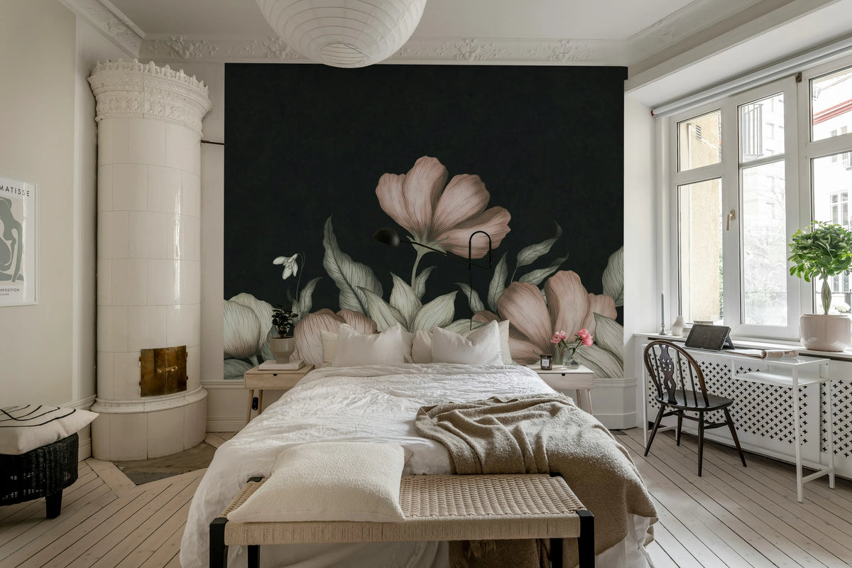 Floral Fantasy, Pink Mural Wallpaper - room preview 03