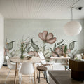 Floral Fantasy, Soft Pink Mural Wallpaper - room preview 03
