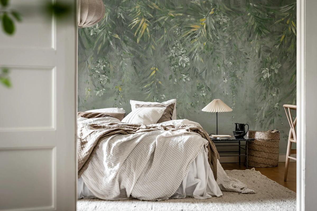 Honolulu, Dark Green Mural Wallpaper - room preview 03