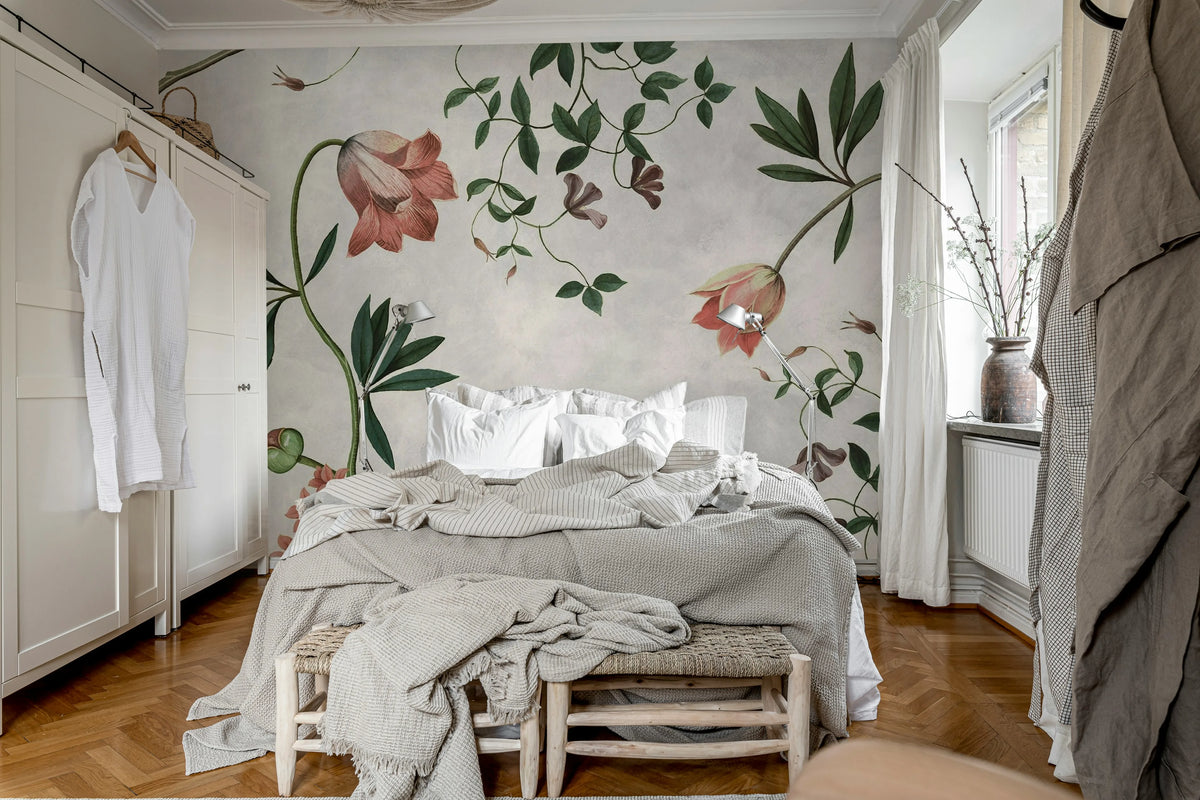 Romantic Garden, Pastel Mural Wallpaper - room preview 03
