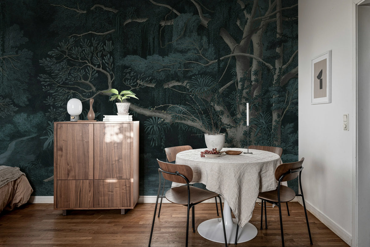 Secret Well Repeatable, Blue Mural Wallpaper - room preview 03