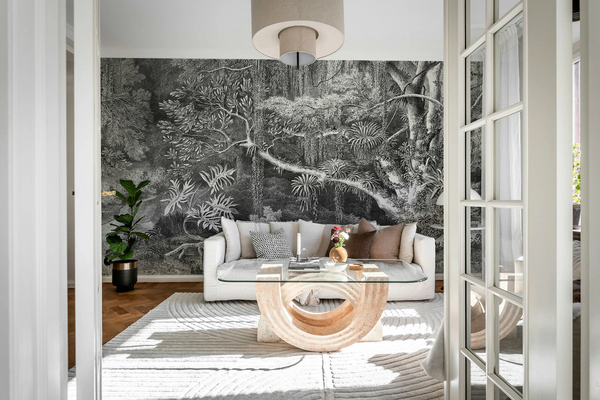 Secret Well Repeatable, Black & White Mural Wallpaper - room preview 03