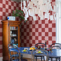 Happy Squares, Raspberry Mural Wallpaper - room preview 03