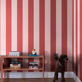 Happy Stripes, Raspberry Mural Wallpaper - room preview 03