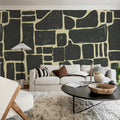 Block Print, Black Mural Wallpaper - room preview 03