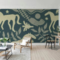 Emmas Horses, Blue Mural Wallpaper - room preview 03