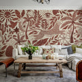 Midnight Tropics, Red Mural Wallpaper - room preview 03