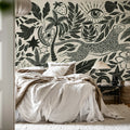 Midnight Tropics, Black & White Mural Wallpaper - room preview 03