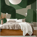 Serene Layers, Green Mural Wallpaper - room preview 03